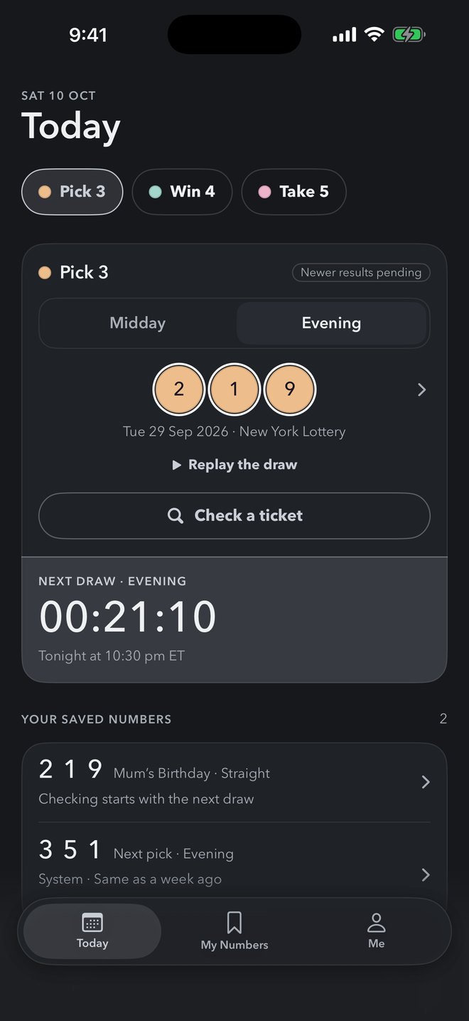 Lotto Partner Draws screen